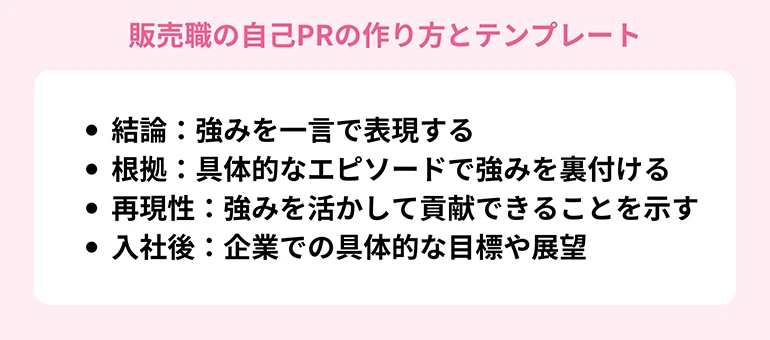 販売職の自己PRの作り方とテンプレート